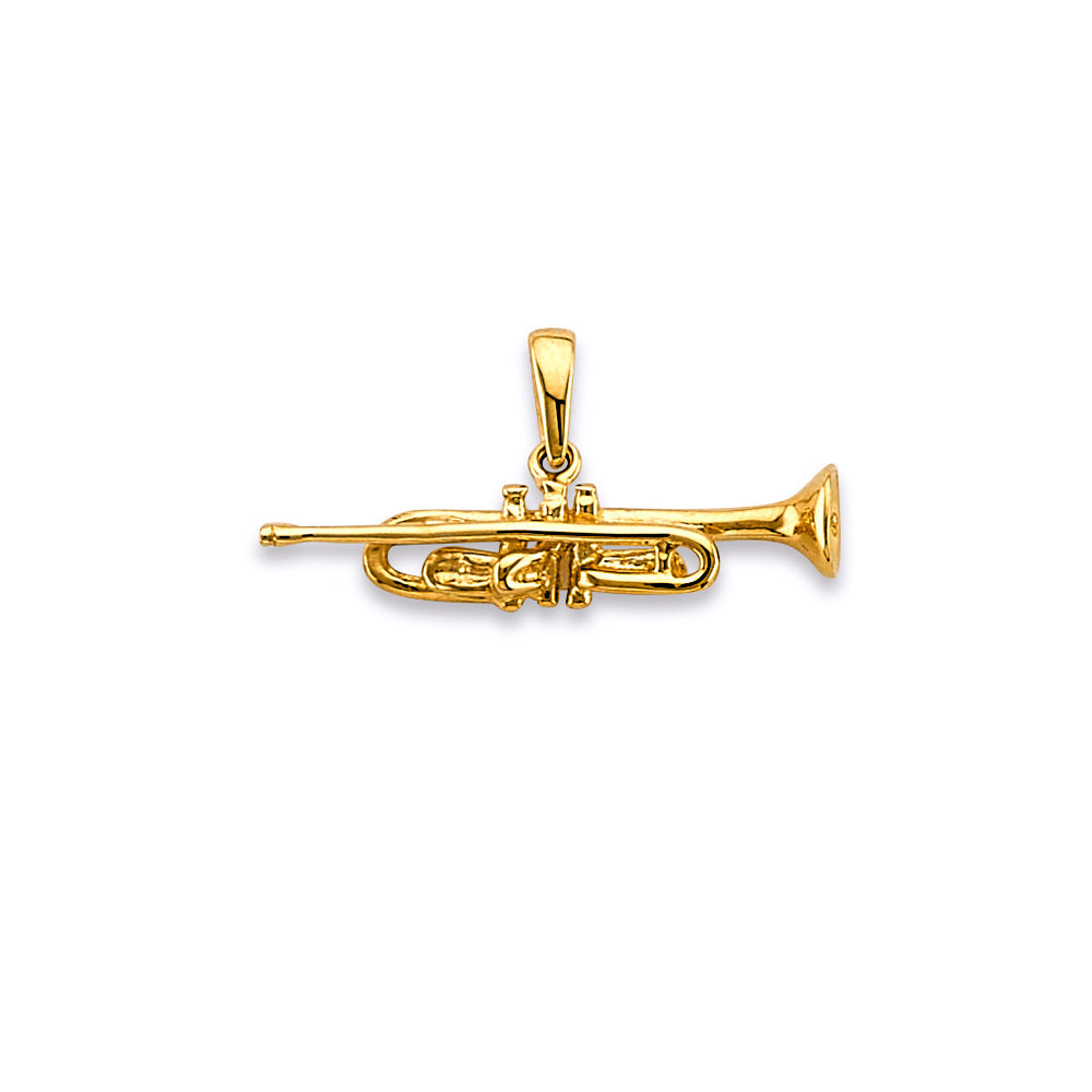 14K Yellow Gold Trumpet Pendant