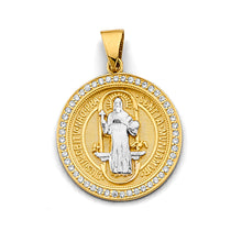 Load image into Gallery viewer, 14K Two Tone Gold CZ San Benito Pendant