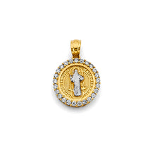 Load image into Gallery viewer, 14K Two Tone Gold CZ Small San Benito Pendant