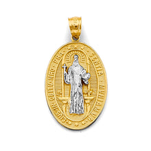 Load image into Gallery viewer, 14K Two Tone Gold Oval San Benito Pendant