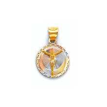 Load image into Gallery viewer, 14K Tri Color Gold Stamp Guadalupe Pendant