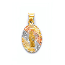 Load image into Gallery viewer, 14K Tri Color Gold Stamp St. Jude Thaddeus 17mm Pendant