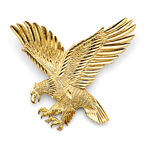 14K Yellow Gold Big Eagle Pendant