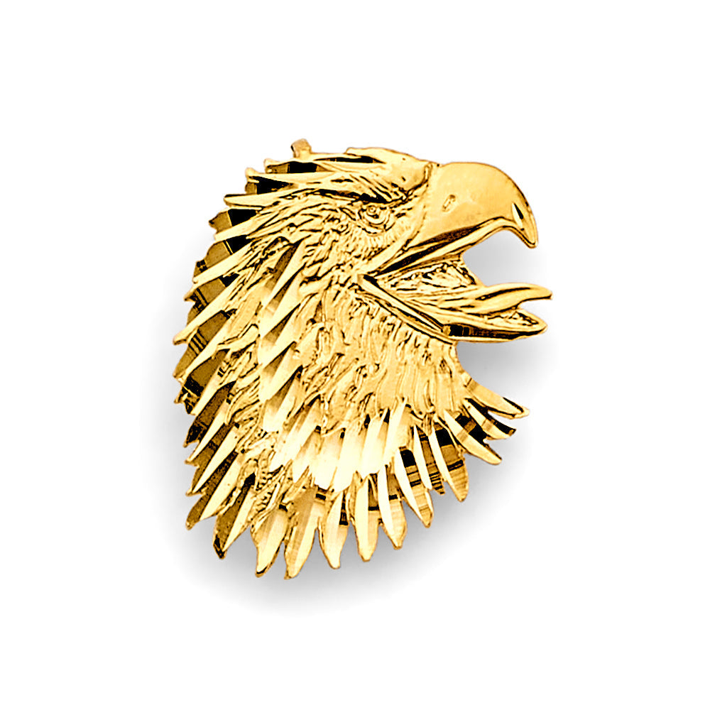 14K Yellow Gold Eagle Face Pendant