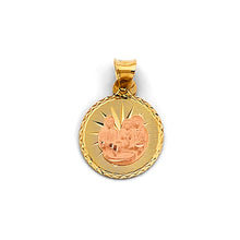 Load image into Gallery viewer, 14K Two Tone Gold Stamp Holy Family Pendant