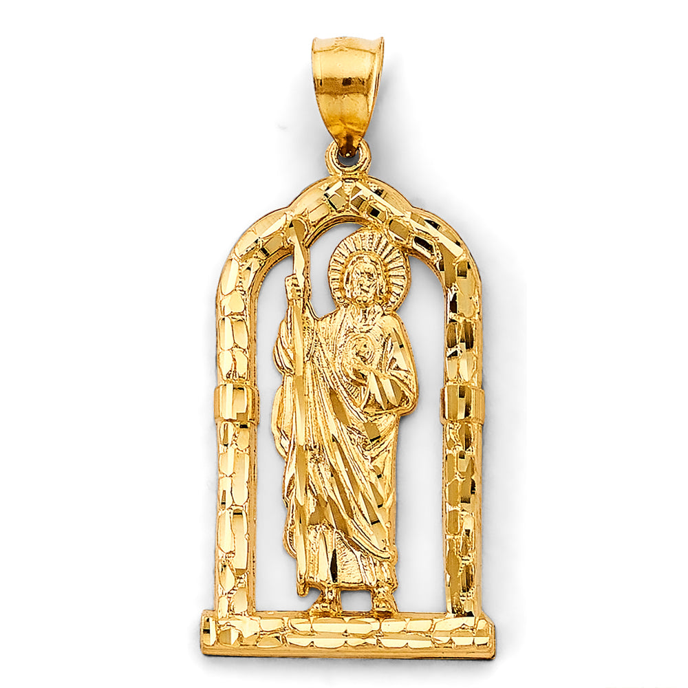 14K Yellow Gold 35mm St. Jude Thaddeus Pendant