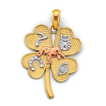 Load image into Gallery viewer, 14K Tri Color Gold Lucky Pendant