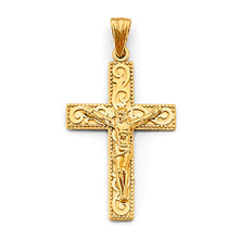 Load image into Gallery viewer, 14K Yellow Gold Fancy 23mm Crucifix Cross Pendant