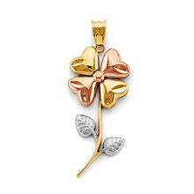 Load image into Gallery viewer, 14K Tri Color Gold 13mm Flower Pendant