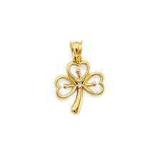 Load image into Gallery viewer, 14K Yellow Gold CZ Clover Pendant