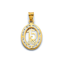 Load image into Gallery viewer, 14K Yellow Gold CZ 15 Anos Pendant