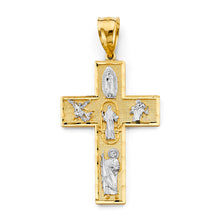 Load image into Gallery viewer, 14K Two Tone Gold Religious Cross Pendant