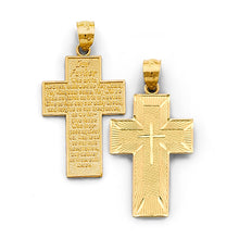 Load image into Gallery viewer, 14K Yellow Gold Lord Prayer Cross Pendant