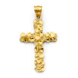 14K Yellow Gold Nugget Cross Pendant