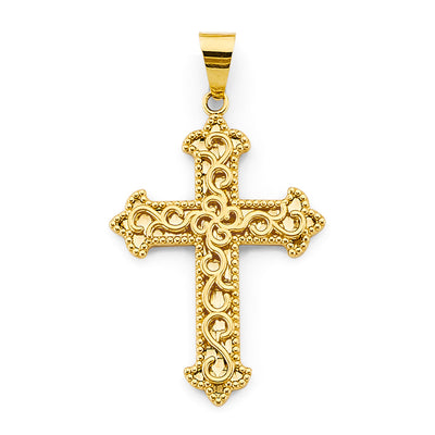 14K Yellow Gold Fancy Cross Pendant