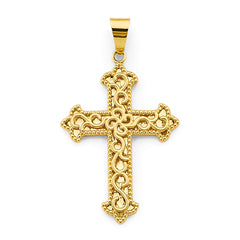 14K Yellow Gold Fancy Cross Pendant