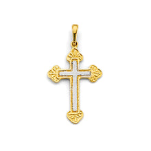 Load image into Gallery viewer, 14K Two Tone Gold 15mm Cross Pendant