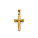 14K Yellow Gold Plain Cross Pendant