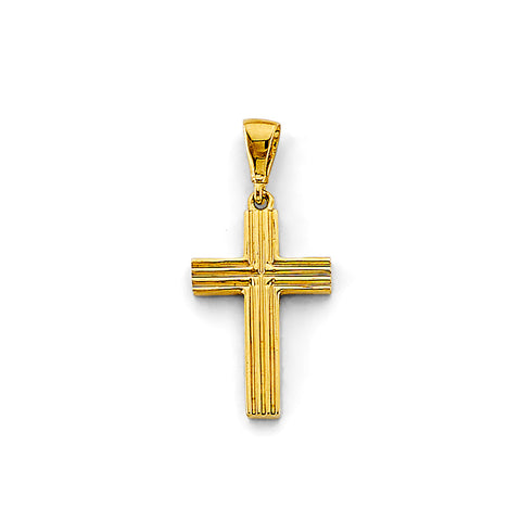 14K Yellow Gold Plain Cross Pendant