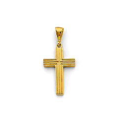 14K Yellow Gold Plain Cross Pendant