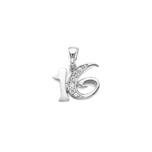 Load image into Gallery viewer, 14K White Gold CZ 16 Years Pendant