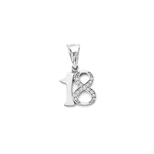 Load image into Gallery viewer, 14K White Gold CZ 18 Years Pendant