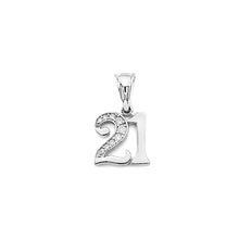 Load image into Gallery viewer, 14K White Gold CZ 21 Years Pendant