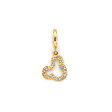 Load image into Gallery viewer, 14K Yellow Gold CZ Mouse Charm For Mix And Match Bracelet