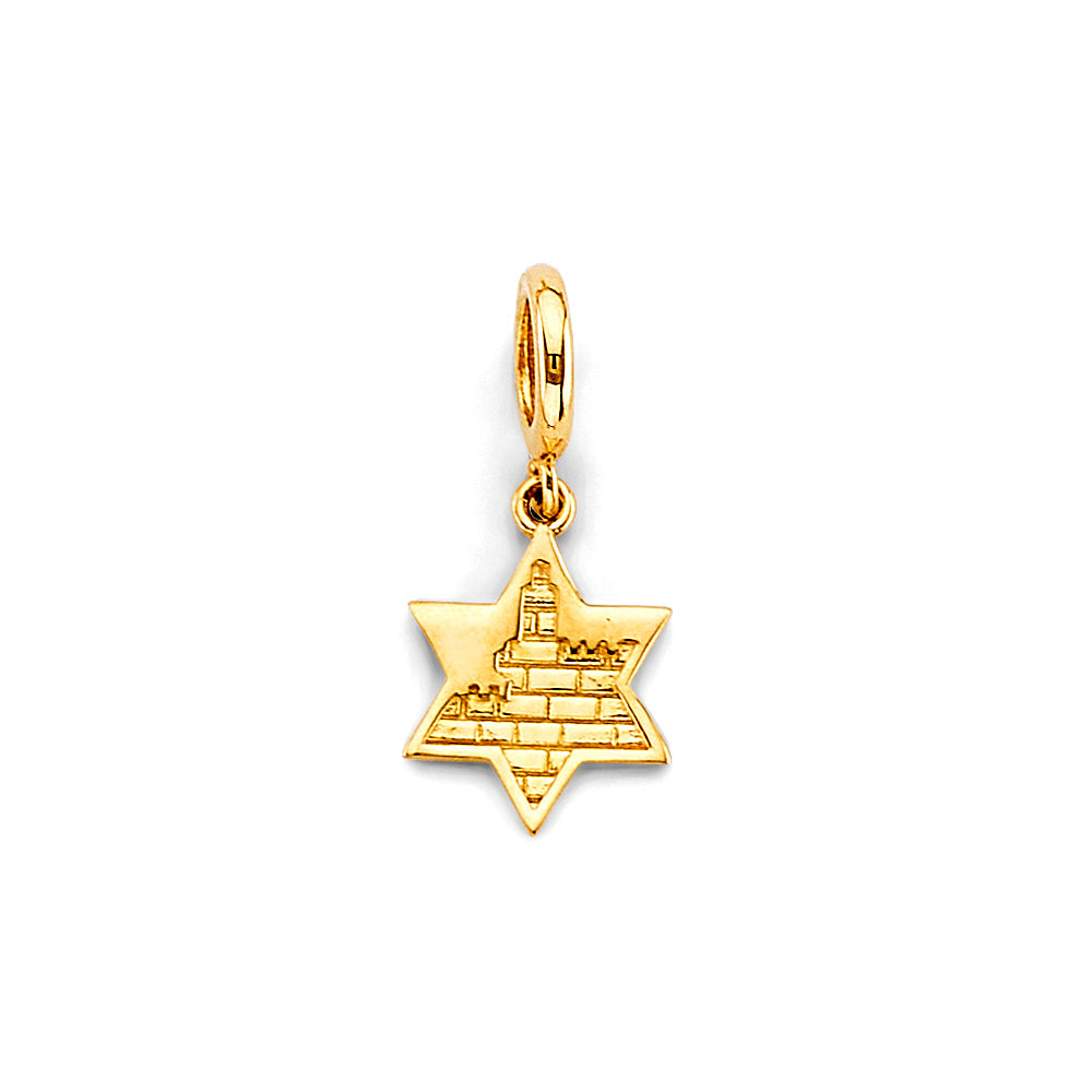 14K Yellow Gold Star Of David Charm For Mix And Match Bracelet