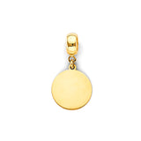 14K Yellow Gold Plain Engravable Charm For Mix And Match Bracelet