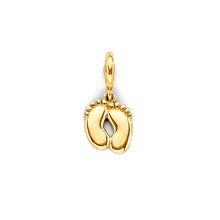 Load image into Gallery viewer, 14K Yellow Gold Footprints Charm For Mix And Match Bracelet