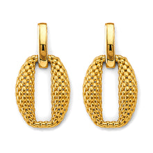 Load image into Gallery viewer, 14K Yellow Gold Rectangle Fancy Mesh Design Earrings