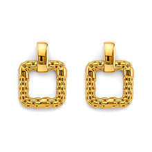 Load image into Gallery viewer, 14K Yellow Gold Fancy Square Mesh Design Earrings