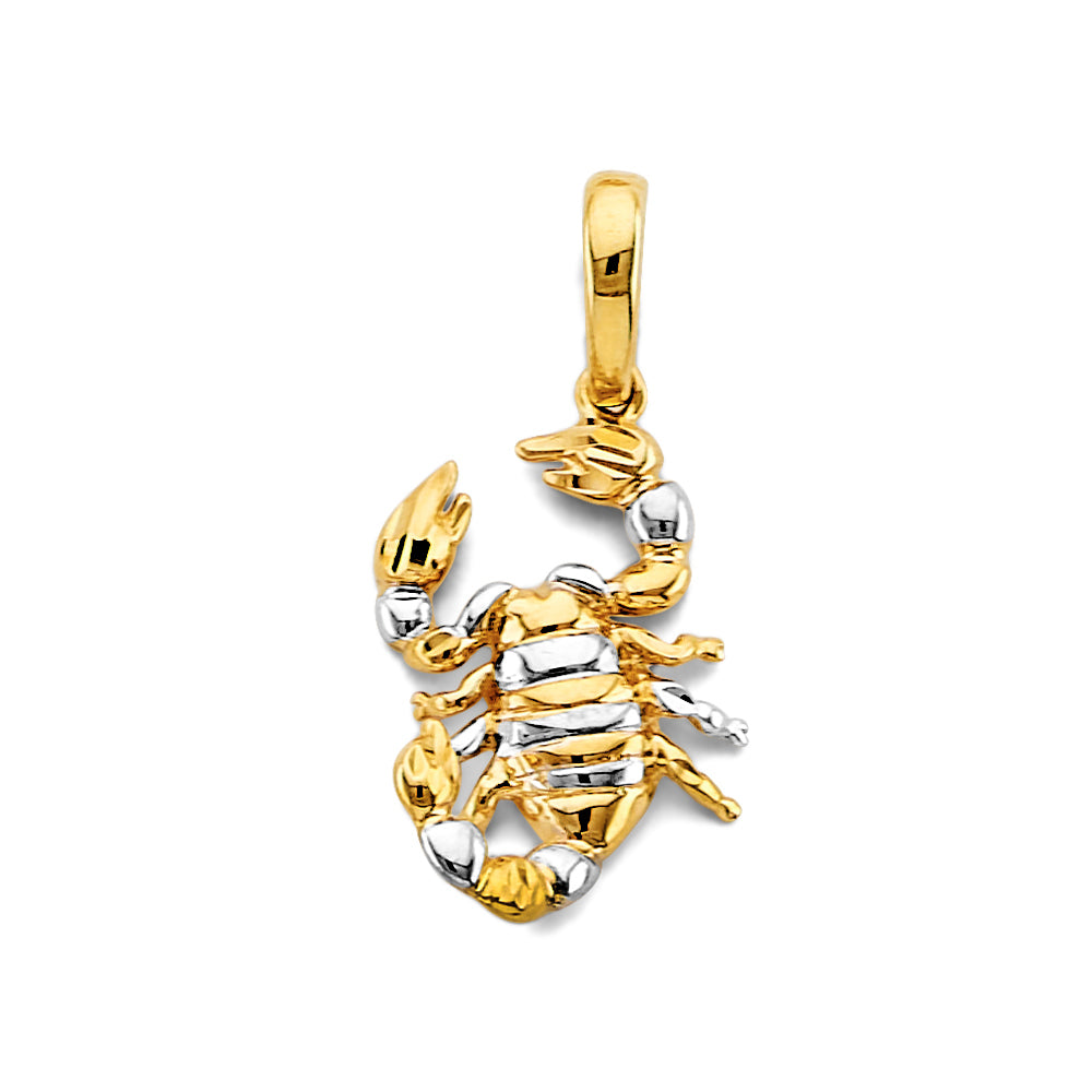 14K Two Tone Gold Scorpion Pendant