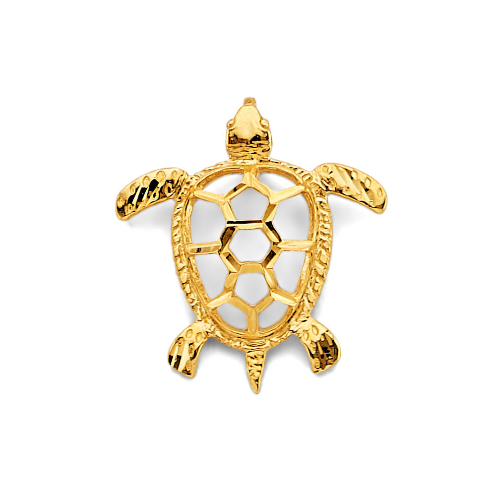 14K Yellow Gold Open Turtle Pendant