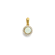 Load image into Gallery viewer, 14K Yellow Gold Round CZ Opal Pendant