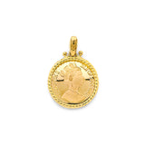 14K Yellow Gold Queen Elizabeth Pendant