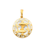 14K Yellow Gold Pisces Zodiac Pendant