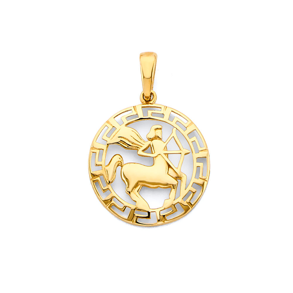 14K Yellow Gold Sagittarius Zodiac Pendant