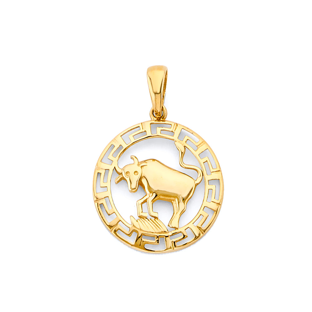 14K Yellow Gold Taurus Zodiac Pendant