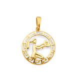 14K Yellow Gold Virgo Zodiac Pendant