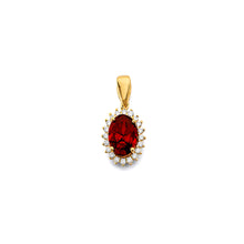 Load image into Gallery viewer, 14K Yellow Gold CZ Oval January Birth Stone Pendant