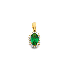 Load image into Gallery viewer, 14K Yellow Gold CZ Oval May Birth Stone Pendant