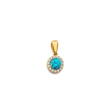 Load image into Gallery viewer, 14K Yellow Gold CZ Round December Birth Stone Pendant