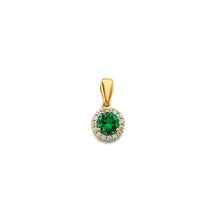 Load image into Gallery viewer, 14K Yellow Gold CZ Round May Birth Stone Pendant