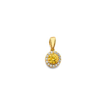 Load image into Gallery viewer, 14K Yellow Gold CZ Round November Birth Stone Pendant