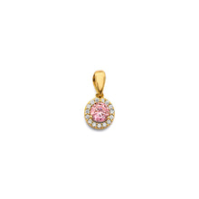 Load image into Gallery viewer, 14K Yellow Gold CZ Round October Birth Stone Pendant