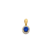 Load image into Gallery viewer, 14K Yellow Gold CZ Round September Birth Stone Pendant