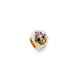 14K Yellow Gold Enamel Hamsa CZ Slider