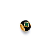 14K Yellow Gold Enamel Clover Slider